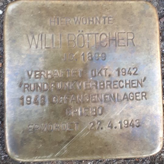 Stolperstein en memoria de Willi Böttcher