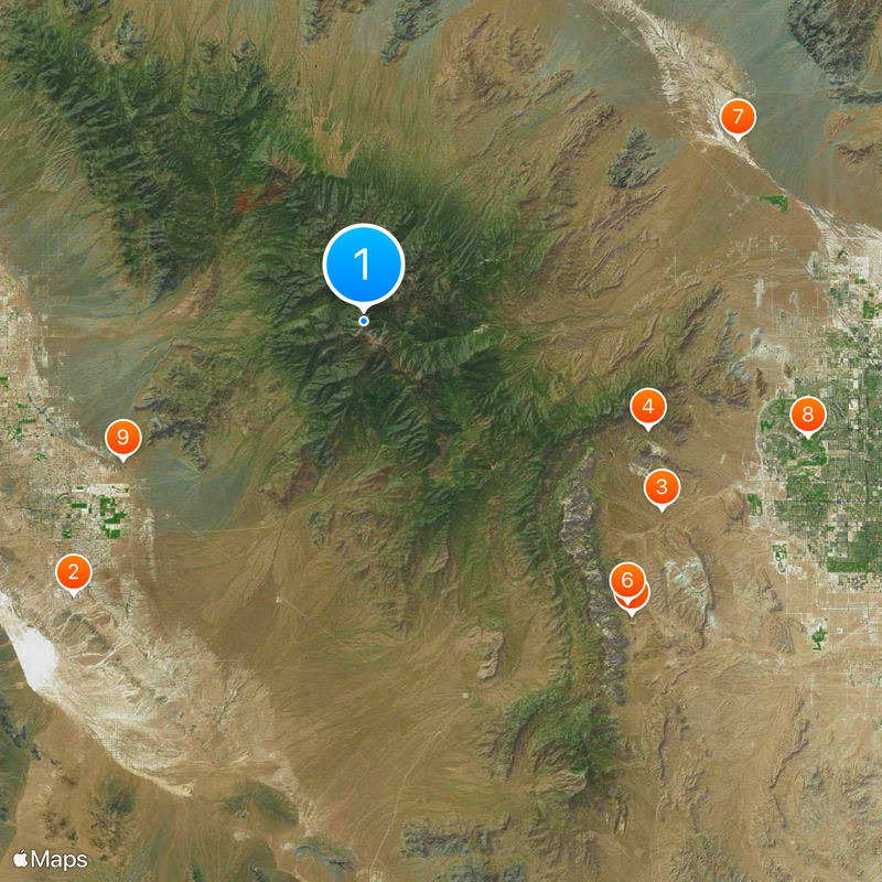 Charleston Peak Mapa