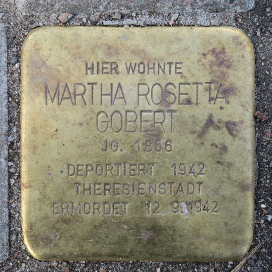Stolperstein dedicated to Martha Rosetta Gobert