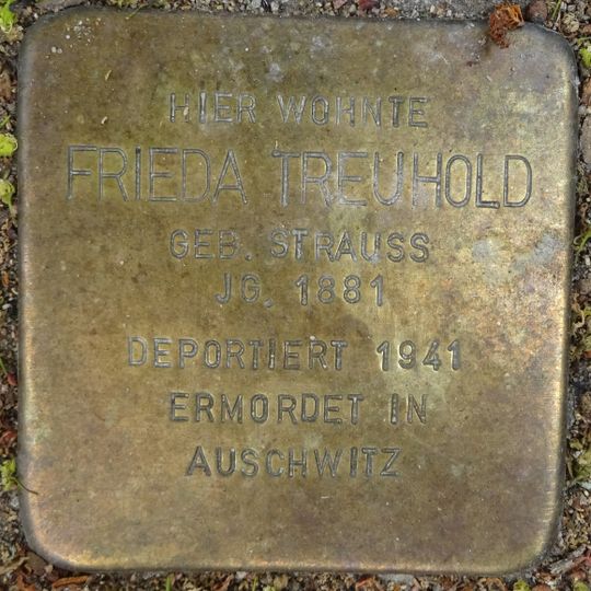 Stolperstein en memoria de Frieda Treuhold