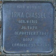Stolperstein dedicated to Irma Chassel