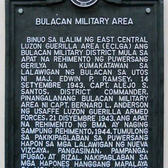 Bulacan Military Area historical marker