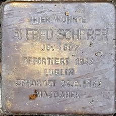 Stolperstein dedicated to Alfred Scherer