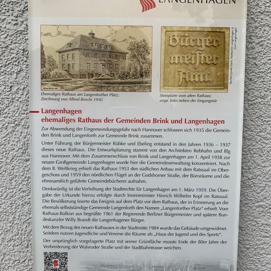 GLIEM Tafel 35 Ehemaliges Rathaus der Gemeinden Brink und Langenhagen