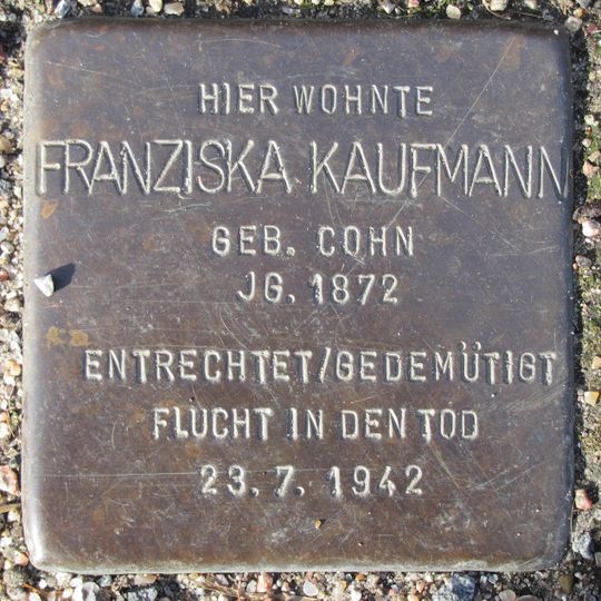Stolperstein em memória de Franziska Kaufmann