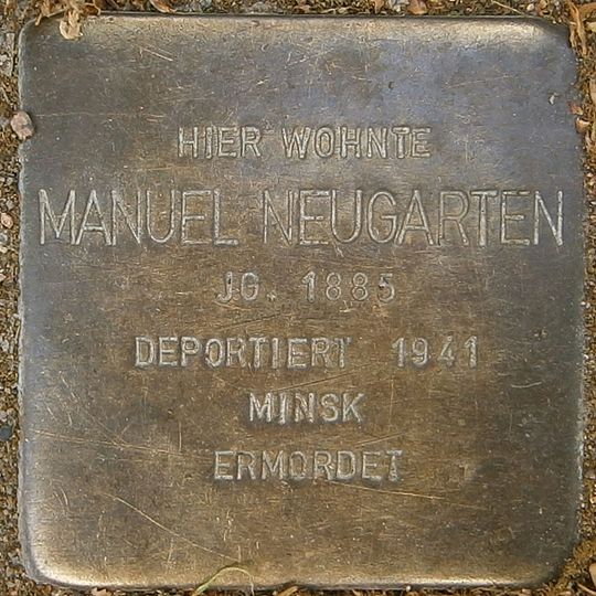 Stolperstein dedicated to Manuel Neugarten
