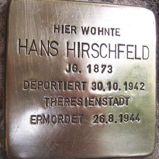 Stolperstein dedicated to Hans Hirschfeld