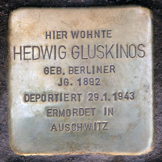 Stolperstein dedicated to Hedwig Gluskinos