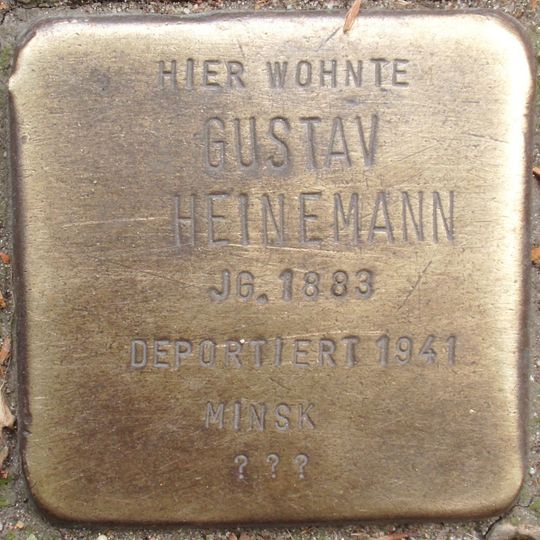 Stolperstein dedicated to Gustav Heinemann
