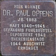 Stolperstein dedicated to Paul Oppens