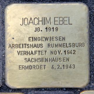Stolperstein en memoria de Joachim Ebel