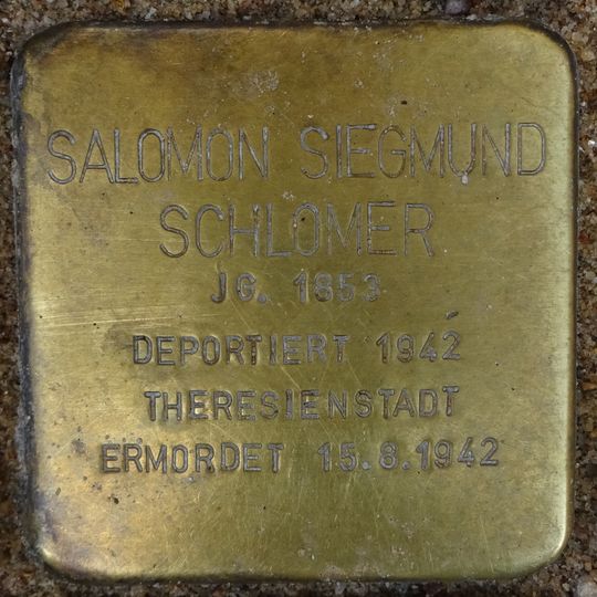 Stolperstein en memoria de Salomon Siegmund Schlomer