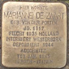 Stolperstein dedicated to Marianne de Zwart