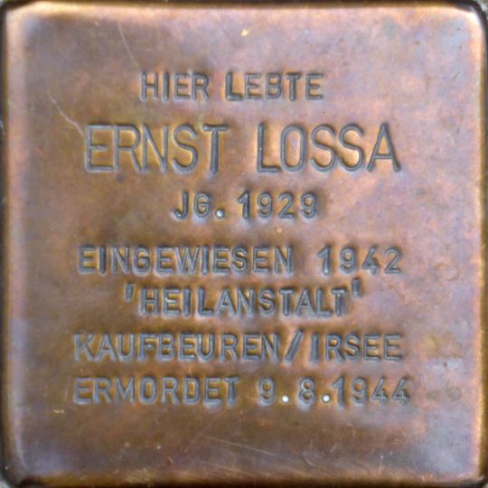 Stolperstein dedicated to Ernst Lossa