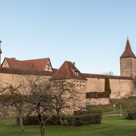City walls of Rothenburg ob der Tauber from Galgentor to Rödertor