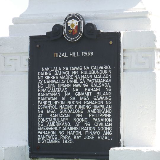 Rizal Hill Park historical marker