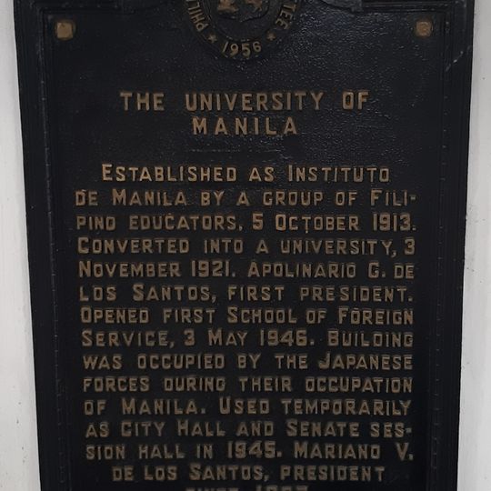 The University of Manila historical marker