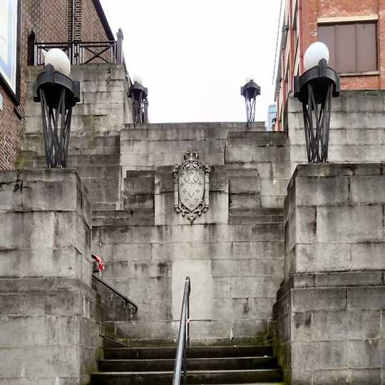 Steps adjacent to former Plaza Cinema