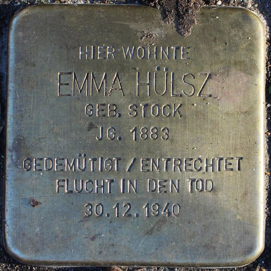 Stolperstein en memoria de Emma Hülsz