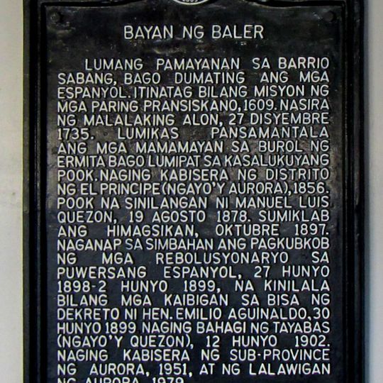 Town of Baler historical marker
