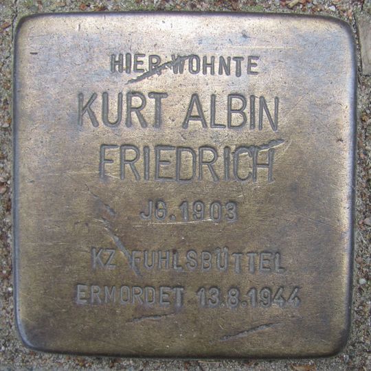 Stolperstein en memoria de Kurt Albin Friedrich