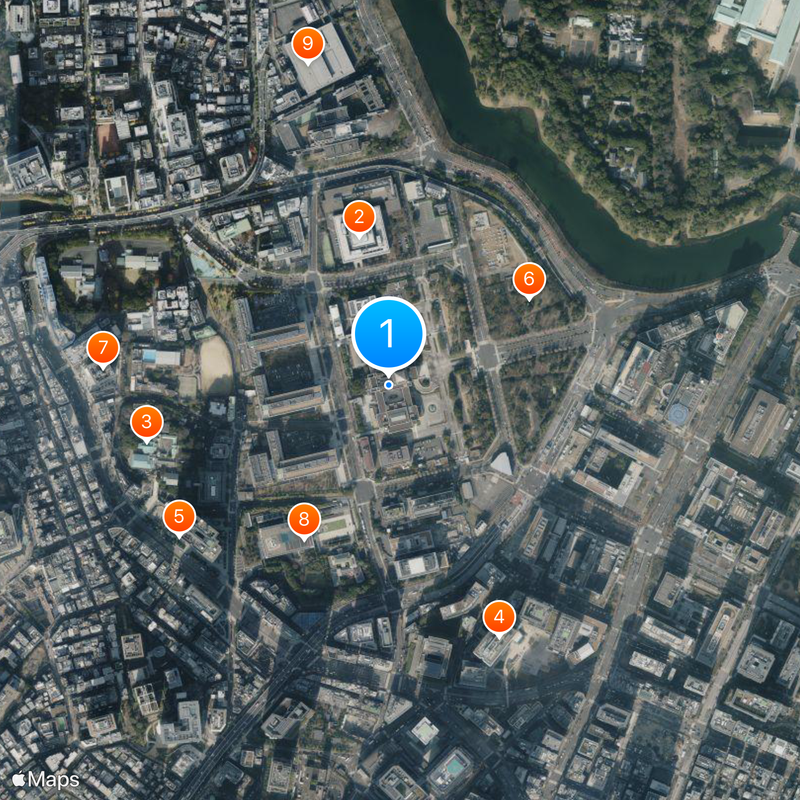 Prédio da Dieta Nacional Mapa