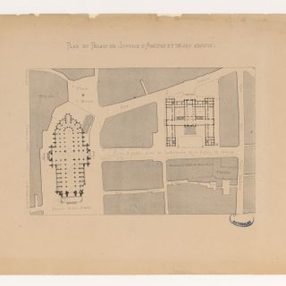Plan du palais de justice et des abords de la cathédrale d'Amiens
