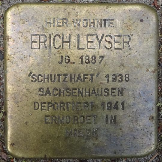 Stolperstein à la mémoire d’Erich Leyser