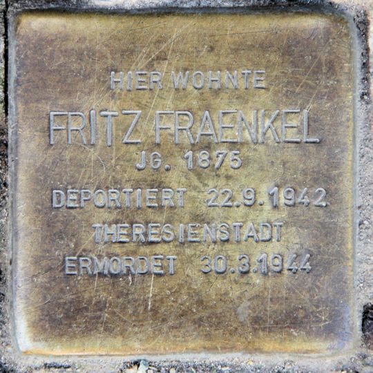 Stolperstein dedicated to Fritz Fraenkel