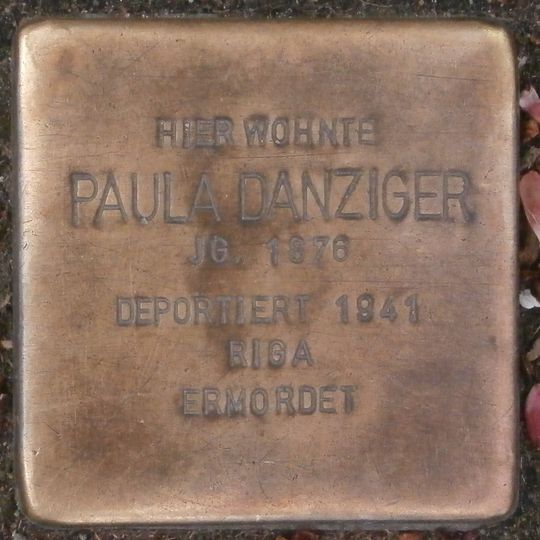 Stolperstein à la mémoire de Paula Danziger