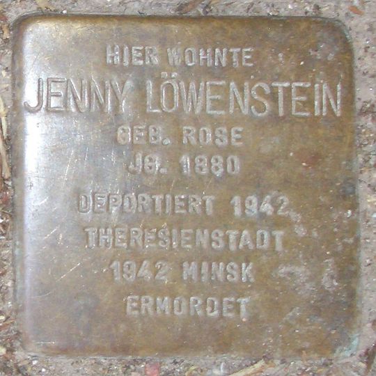 Stolperstein en memoria de Jenny Löwenstein