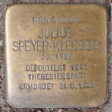 Stolperstein dedicated to Julius Speyer-Kleeberg
