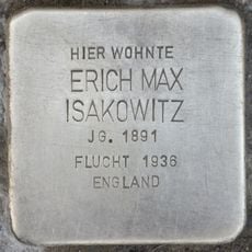 Stolperstein dedicated to Erich Max Isakowitz