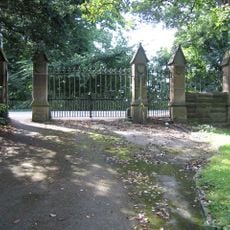 Gates and gate piers to old (north) part of Overleigh Cemetery
