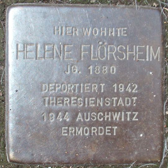 Stolperstein dedicated to Helene Flörsheim