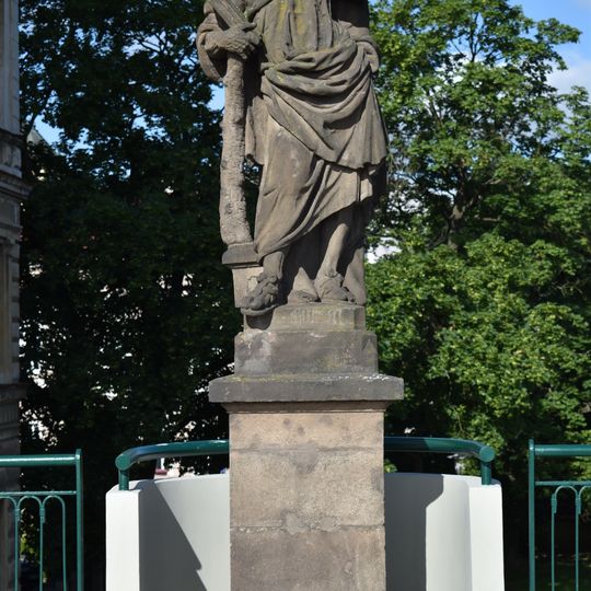 Socha svatého Judy Tadeáše na Rooseveltově mostě v Plzni