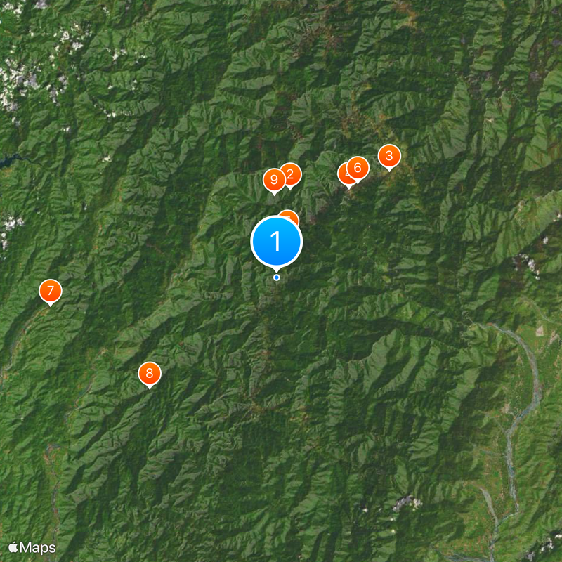Central Mountain Range Map