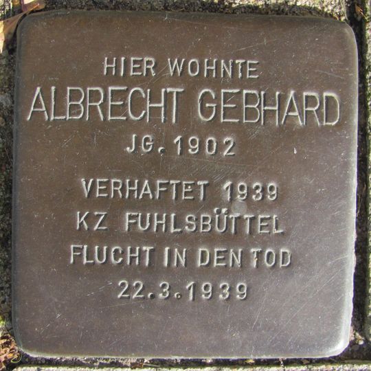 Stolperstein für Albrecht Gebhard