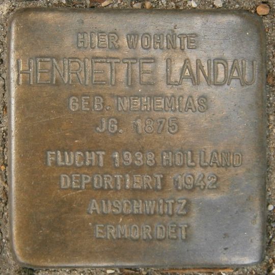 Stolperstein dedicated to Henriette Landau