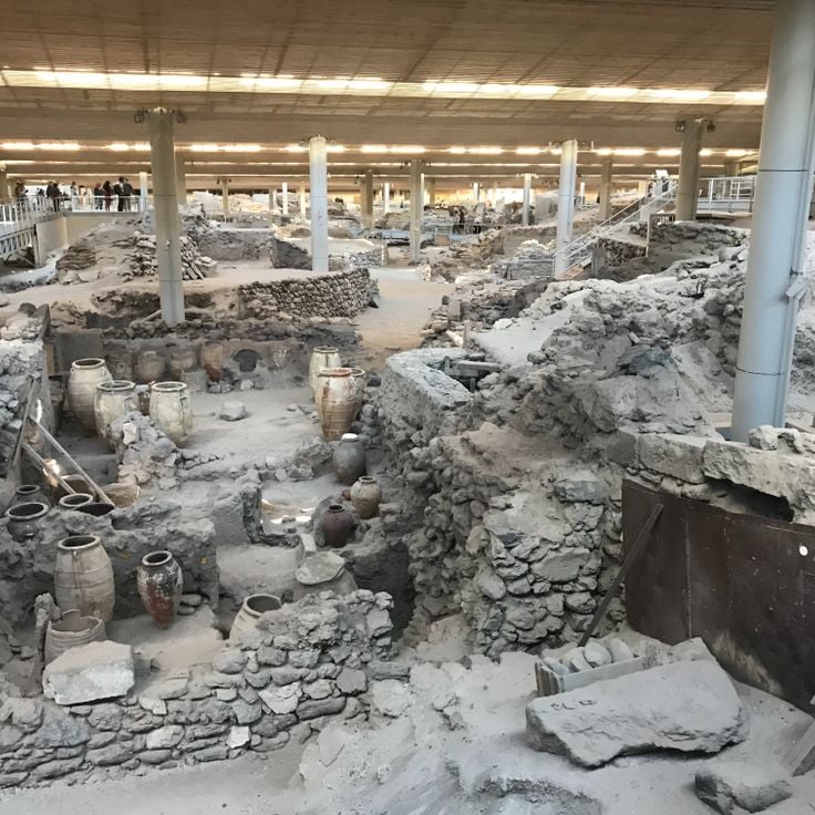Excavaciones de Akrotiri, Santorini