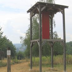 Wooden aeolian harp in the tower