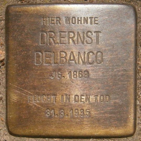 Stolperstein dedicated to Ernst Delbanco