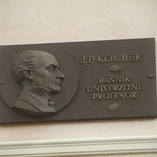 Pamětní deska Jana Pravoslova Koubka na domě třída J. P. Koubka č. 240 v Blatné