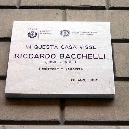 Targa commemorativa a Riccardo Bacchelli