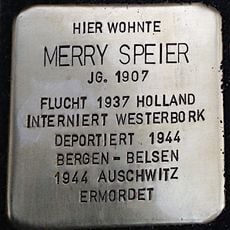 Stolperstein dedicated to Merry Speier