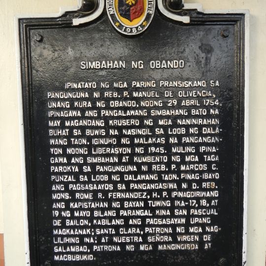 Church of Obando historical marker