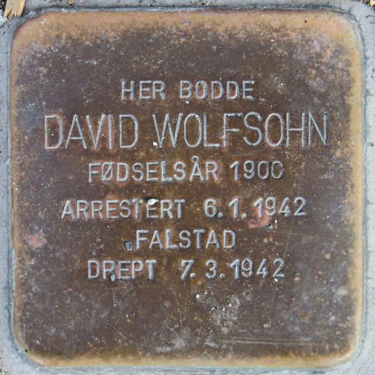 Stolperstein à la mémoire de David Wolfsohn