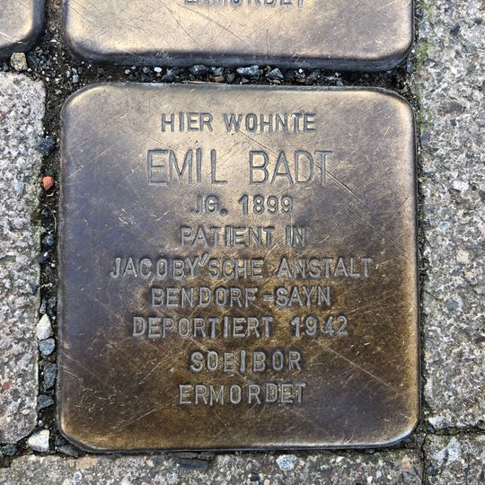 Stolperstein en memoria de Emil Badt