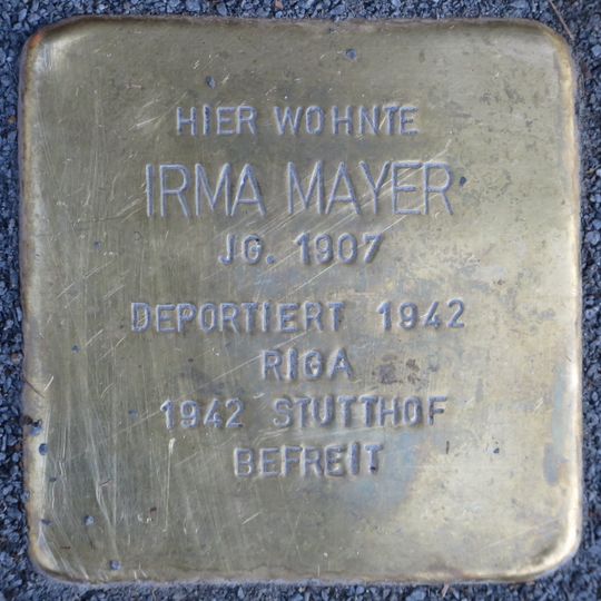 Stolperstein en memoria de Irma Mayer