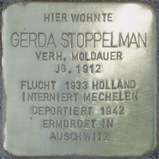 Stolperstein dedicated to Gerda Stoppelman